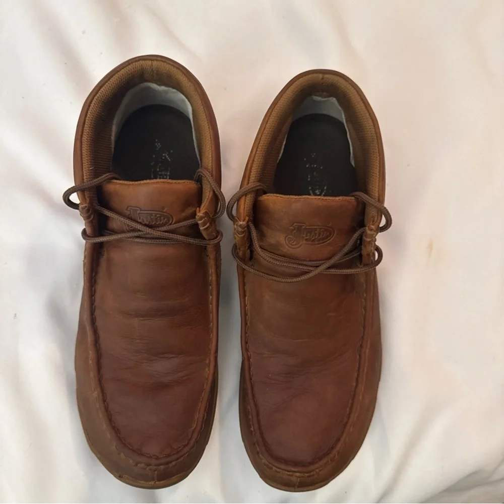 Justin Boots Brown Leather Men's Loafers